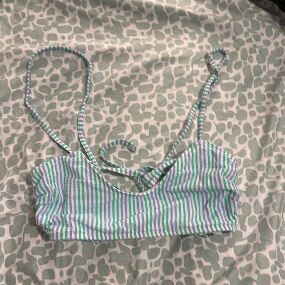 Xhilaration Striped Bikini Top - Blue and Green